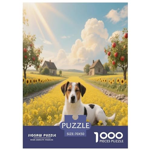 1000 Teile Jack Russell Terrier Puzzle – Für Erwachsene, Familienspaß & Bildung, Hund Bauernhof Blumen Puzzle, Wohnkultur, Geschenk Für Erwachsene 70x50cm/1000pcs 1000 Teile Jack Russell Terrier Puzzle – Für Erwachsene, Familienspaß & Bildung, Hund Bauernhof Blumen Puzzle, Wohnkultur, Geschenk Für Erwachsene 70x50cm/1000pcs von WXLWHR