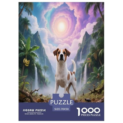 1000 Teile Jack Russell Terrier Puzzle – Für Erwachsene, Familienspaß & Bildung, Hund Bunte Wolken Puzzle, Dekoration, Einzigartiges Geschenk 70x50cm/1000pcs 1000 Teile Jack Russell Terrier Puzzle – Für Erwachsene, Familienspaß & Bildung, Hund Bunte Wolken Puzzle, Dekoration, Einzigartiges Geschenk 70x50cm/1000pcs von WXLWHR
