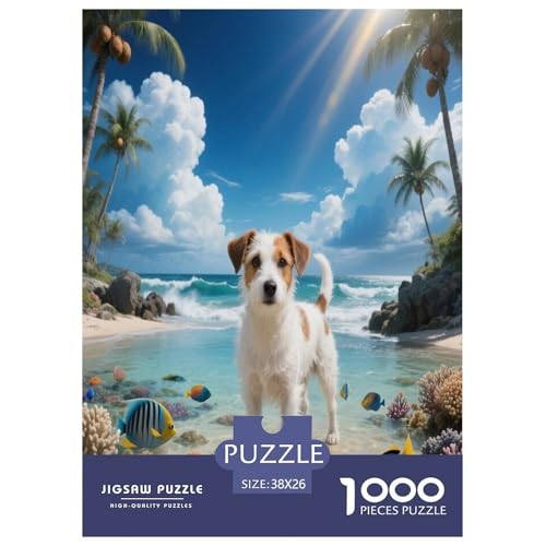 1000 Teile Jack Russell Terrier Puzzle – Für Erwachsene, Familienspaß & Bildung, Hund Meeresküste Puzzles, Dekoration, Einzigartiges Geschenk 38x26cm/1000pcs 1000 Teile Jack Russell Terrier Puzzle – Für Erwachsene, Familienspaß & Bildung, Hund Meeresküste Puzzles, Dekoration, Einzigartiges Geschenk 38x26cm/1000pcs von WXLWHR