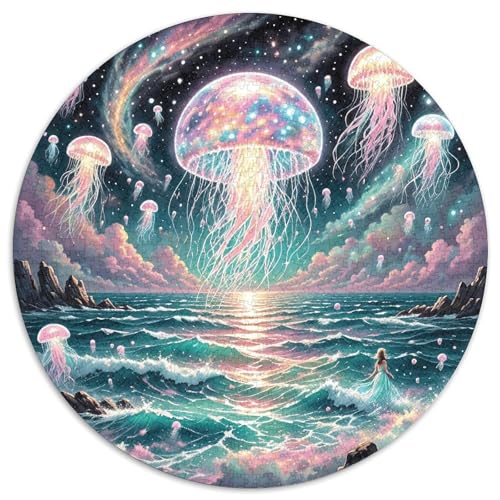 1000 Teile JellyFisch Puzzle Für Jugendliche Und Erwachsene Geduldspiel Qualle Nachthimmel Puzzles Aus Karton Wohndekoration Geschenk Für Kinder 1000pcs (67.5x67.5cm) von WXLWHR