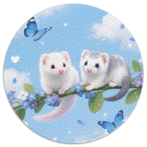 1000 Teile Junges Frettchen Puzzle – Für Erwachsene, Anspruchsvolles Spiel, Blütenzweig Puzzle, Wohnkultur, Geschenkideen 1000pcs (67.5x67.5cm) von WXLWHR