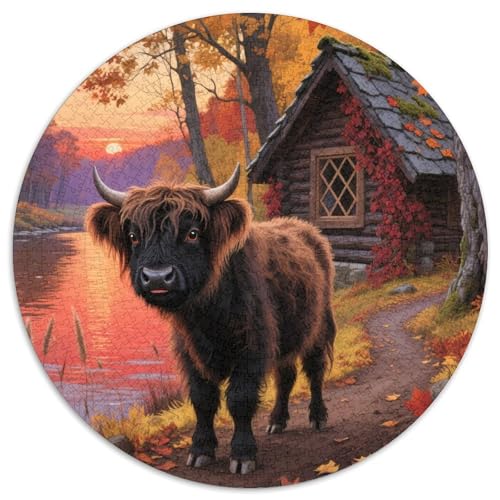 1000 Teile Kalb Puzzle – Für Erwachsene, Anspruchsvolles Spiel, Herbsthütte Puzzle, Dekoration, Geschenkideen 1000pcs (67.5x67.5cm) von WXLWHR