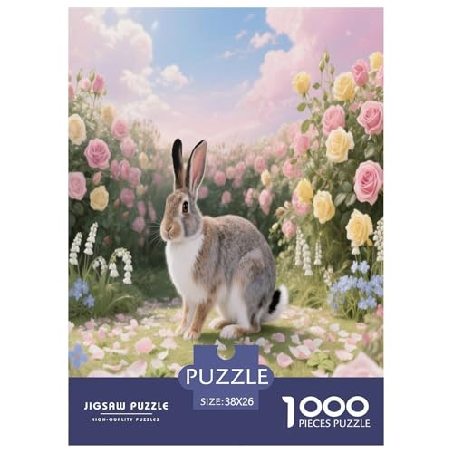 1000 Teile Kaninchen Puzzle – Für Erwachsene, Herausforderndes Denkspiel, Rosenhof Puzzles, Dekoration, Geschenk Für Erwachsene 38x26cm/1000pcs 1000 Teile Kaninchen Puzzle – Für Erwachsene, Herausforderndes Denkspiel, Rosenhof Puzzles, Dekoration, Geschenk Für Erwachsene 38x26cm/1000pcs von WXLWHR