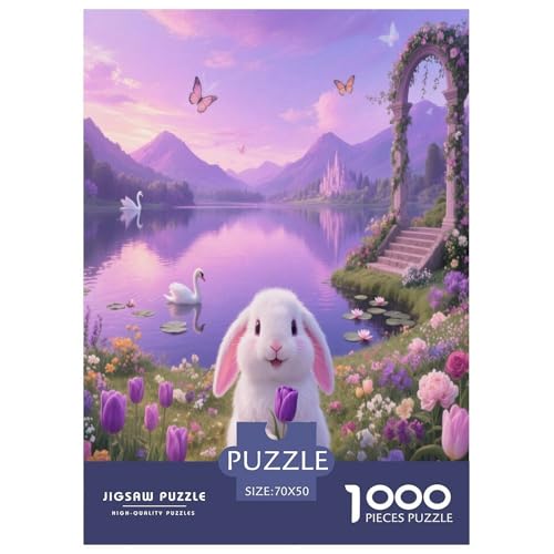 1000 Teile Kaninchen Puzzle – Für Erwachsene, Herausforderndes Denkspiel, Seitengarten Puzzle, Wohnkultur, Geschenkideen 70x50cm/1000pcs 1000 Teile Kaninchen Puzzle – Für Erwachsene, Herausforderndes Denkspiel, Seitengarten Puzzle, Wohnkultur, Geschenkideen 70x50cm/1000pcs von WXLWHR
