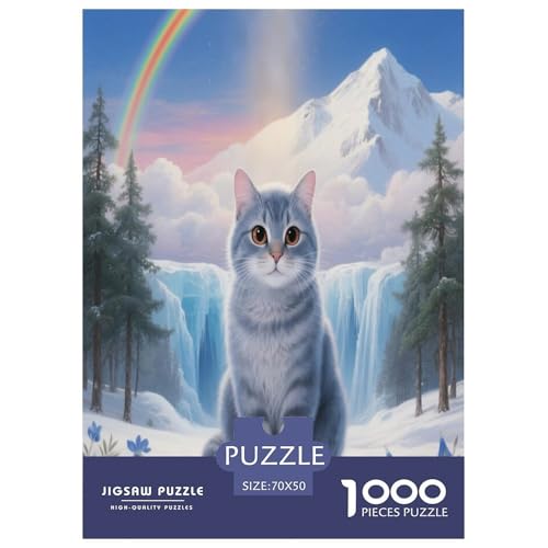1000 Teile Kartäuser Katze Puzzle – Für Erwachsene, Familienspaß & Lernspielzeug, Katze Schneefeld Puzzles, Wohnkultur, Geschenk Für Erwachsene 70x50cm/1000pcs 1000 Teile Kartäuser Katze Puzzle – Für Erwachsene, Familienspaß & Lernspielzeug, Katze Schneefeld Puzzles, Wohnkultur, Geschenk Für Erwachsene 70x50cm/1000pcs von WXLWHR
