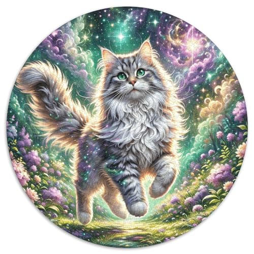 1000 Teile Katze Puzzle Für Erwachsene Und Kinder Familien Spiel Perserkatze Mystischer Wald Puzzle Aus Karton Wohndekoration Geschenk Für Erwachsene 1000pcs (67.5x67.5cm) von WXLWHR
