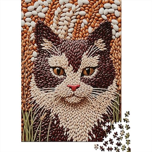 1000 Teile Katze Puzzle Für Erwachsene Und Kinder Holzpuzzle Pädagogisches Spiel Aus-Getreide-bestehende-Katze Puzzle Wohndekoration Geschenkideen 1000pcs (75x50cm) von WXLWHR