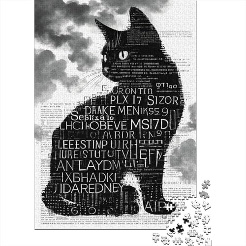 1000 Teile Katze Puzzle Für Erwachsene Und Kinder Holzpuzzle Pädagogisches Spiel Zahlen-Buchstaben-Katze Puzzle Wohndekoration Einzigartiges Geschenk 1000pcs (75x50cm) von WXLWHR