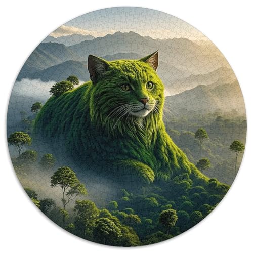 1000 Teile Katze Puzzle Für Erwachsene Und Kinder aus Karton Pädagogisches Spiel Katze Wald Berge Puzzles Wohnkultur Geschenk Für Erwachsene 1000pcs (67.5x67.5cm) von WXLWHR