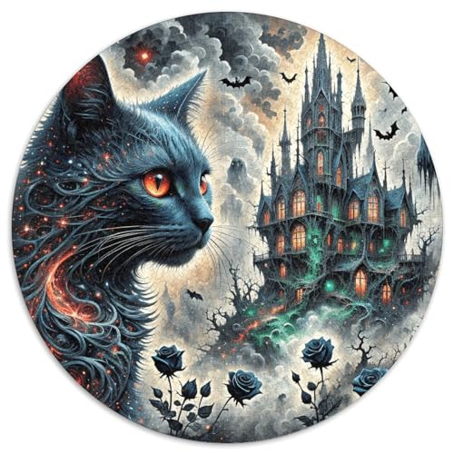 1000 Teile Katze Puzzle Für Jugendliche Und Erwachsene Geschicklichkeitsspiel Dunkle Katze Puzzles Aus Karton Wohndekoration Einzigartiges Geschenk 1000pcs (67.5x67.5cm) von WXLWHR