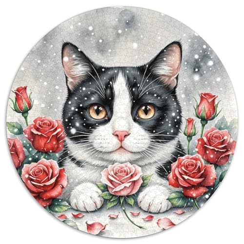 1000 Teile Katze Puzzle Für Jugendliche Und Erwachsene Geschicklichkeitsspiel Katze Rose Puzzles Aus Karton Wohndekoration Geschenkideen 1000pcs (67.5x67.5cm) von WXLWHR
