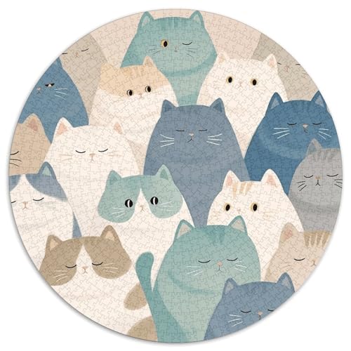 1000 Teile Katzes Puzzle Für Erwachsene Und Kinder aus Karton Pädagogisches Spiel Gruppe Bunte Katzen Puzzle Dekoration Geschenk 1000pcs (67.5x67.5cm) von WXLWHR