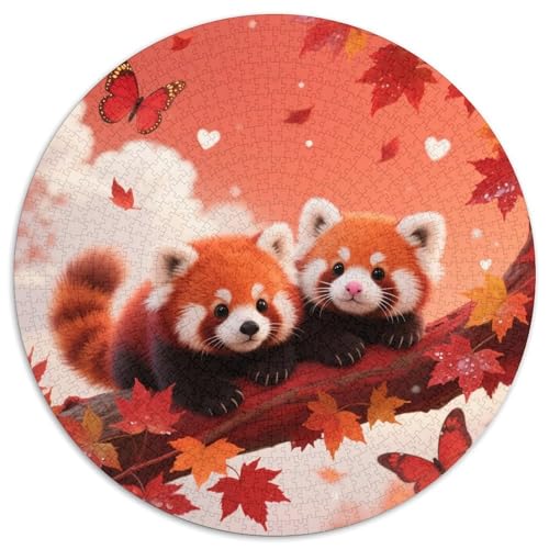 1000 Teile Kleiner Panda Puzzle – Für Erwachsene, Familienfreundlicher Denkspaß, Cub Maple Baum Puzzles, Dekoration, Geschenk Für Erwachsene 1000pcs (67.5x67.5cm) von WXLWHR