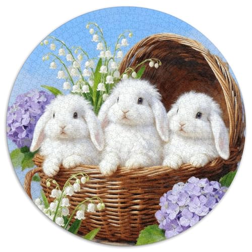 1000 Teile Kleines weißes Häschen Puzzle – Für Erwachsene, Familienspaß & Gemeinsames Spiel, Blumen Puzzles, Wohnkultur, Geschenkideen 1000pcs (67.5x67.5cm) von WXLWHR