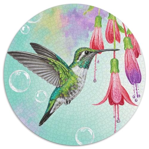 1000 Teile Kolibri Puzzle Für Jugendliche Und Erwachsene Geduldspiel Kolibri Blumen Puzzle Aus Karton Wohndekoration Einzigartiges Geschenk 1000pcs (67.5x67.5cm) von WXLWHR