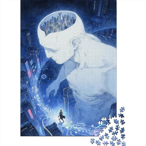 1000 Teile Kopf Puzzle Für Erwachsene Und Kinder Holzpuzzle Pädagogisches Spiel Riesenkopf-Stadt Puzzles Wohndekoration Unique Gift 1000pcs (75x50cm) von WXLWHR