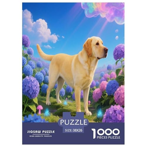 1000 Teile Labrador Retriever Puzzle – Für Erwachsene, Herausforderndes Denkspiel, Hortensiental Puzzles, Dekoration, Einzigartiges Geschenk 38x26cm/1000pcs 1000 Teile Labrador Retriever Puzzle – Für Erwachsene, Herausforderndes Denkspiel, Hortensiental Puzzles, Dekoration, Einzigartiges Geschenk 38x26cm/1000pcs von WXLWHR
