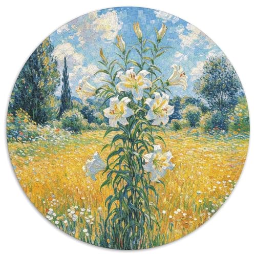1000 Teile Lilie Puzzle Für Jugendliche Und Erwachsene Pädagogisches Spiel Lilie Ölgemälde Stil Puzzle Aus Karton Wohndekoration Geschenk Für Kinder 1000pcs (67.5x67.5cm) von WXLWHR