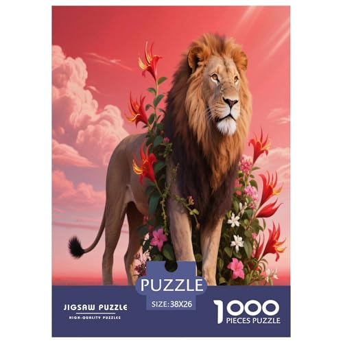 1000 Teile Löwe Puzzle – Für Erwachsene, Herausforderndes Denkspiel, Blumen Puzzles, Dekoration, Geschenk Für Erwachsene 38x26cm/1000pcs 1000 Teile Löwe Puzzle – Für Erwachsene, Herausforderndes Denkspiel, Blumen Puzzles, Dekoration, Geschenk Für Erwachsene 38x26cm/1000pcs von WXLWHR