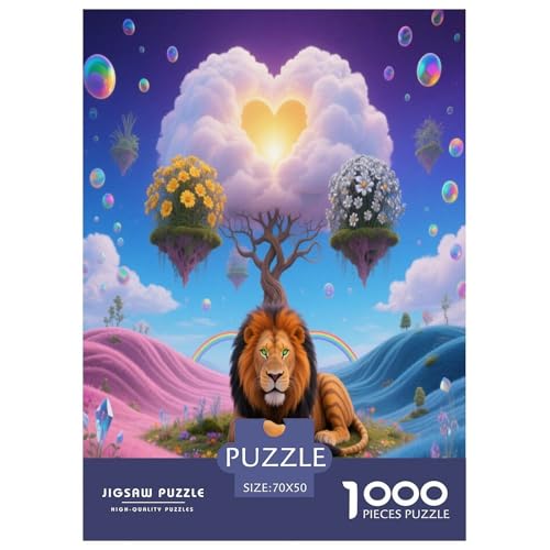 1000 Teile Löwe Puzzle – Für Erwachsene, Herausforderndes Denkspiel, Traumhafter Blumenbaum Puzzle, Wohnkultur, Geschenk Für Kinder 70x50cm/1000pcs 1000 Teile Löwe Puzzle – Für Erwachsene, Herausforderndes Denkspiel, Traumhafter Blumenbaum Puzzle, Wohnkultur, Geschenk Für Kinder 70x50cm/1000pcs von WXLWHR