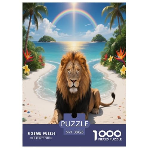 1000 Teile Löwe Puzzle – Für Erwachsene, Herausforderndes Denkspiel, Tropenstrand Puzzles, Wohnkultur, Geschenk Für Erwachsene 38x26cm/1000pcs 1000 Teile Löwe Puzzle – Für Erwachsene, Herausforderndes Denkspiel, Tropenstrand Puzzles, Wohnkultur, Geschenk Für Erwachsene 38x26cm/1000pcs von WXLWHR