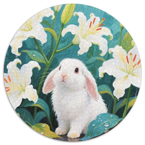 1000 Teile Lop Kaninchen Puzzle – Für Erwachsene, Anspruchsvolles Spiel, After Rain Lilien Puzzle, Wohnkultur, Geschenk Zum Geburtstag 1000pcs (67.5x67.5cm) von WXLWHR