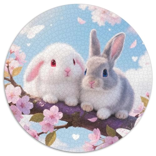 1000 Teile Lop Kaninchen Puzzle – Für Erwachsene, Familienfreundlicher Denkspaß, Kirschblütenzweig Puzzles, Dekoration, Geschenk Für Erwachsene 1000pcs (67.5x67.5cm) von WXLWHR