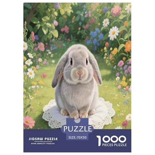 1000 Teile Lop Kaninchen Puzzle – Für Erwachsene, Herausforderndes Denkspiel, Garten Puzzles, Wohnkultur, Geschenkideen 70x50cm/1000pcs 1000 Teile Lop Kaninchen Puzzle – Für Erwachsene, Herausforderndes Denkspiel, Garten Puzzles, Wohnkultur, Geschenkideen 70x50cm/1000pcs von WXLWHR