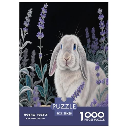 1000 Teile Lop Kaninchen Puzzle – Für Erwachsene, Herausforderndes Denkspiel, Lavendel Puzzles, Dekoration, Geschenkideen 38x26cm/1000pcs 1000 Teile Lop Kaninchen Puzzle – Für Erwachsene, Herausforderndes Denkspiel, Lavendel Puzzles, Dekoration, Geschenkideen 38x26cm/1000pcs von WXLWHR