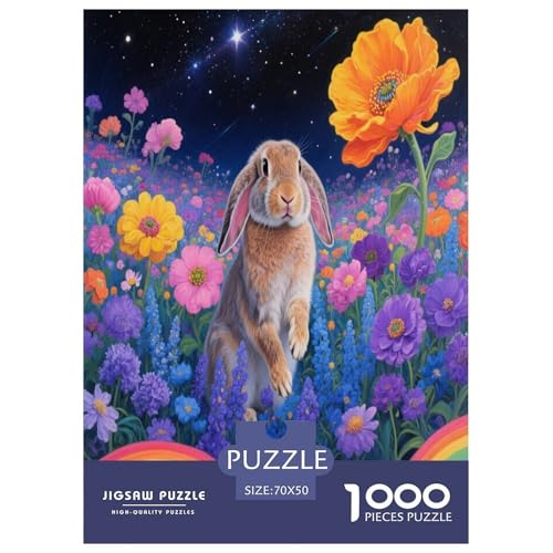 1000 Teile Lop Kaninchen Puzzle – Für Erwachsene, Herausforderndes Denkspiel, Sea of Blumen Puzzle, Wohnkultur, Geschenk Zum Geburtstag 70x50cm/1000pcs 1000 Teile Lop Kaninchen Puzzle – Für Erwachsene, Herausforderndes Denkspiel, Sea of Blumen Puzzle, Wohnkultur, Geschenk Zum Geburtstag 70x50cm/1000pcs von WXLWHR