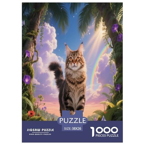 1000 Teile Maine Coon Katze Puzzle – Für Erwachsene, Familienspaß & Bildung, Katze Wald Puzzles, Dekoration, Geschenk Für Erwachsene 38x26cm/1000pcs 1000 Teile Maine Coon Katze Puzzle – Für Erwachsene, Familienspaß & Bildung, Katze Wald Puzzles, Dekoration, Geschenk Für Erwachsene 38x26cm/1000pcs von WXLWHR