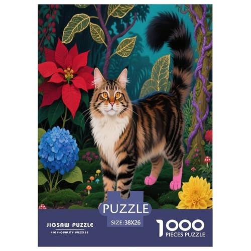 1000 Teile Maine Coon Puzzle – Für Erwachsene, Herausforderndes Denkspiel, Flower Wald Puzzles, Dekoration, Einzigartiges Geschenk 38x26cm/1000pcs 1000 Teile Maine Coon Puzzle – Für Erwachsene, Herausforderndes Denkspiel, Flower Wald Puzzles, Dekoration, Einzigartiges Geschenk 38x26cm/1000pcs von WXLWHR