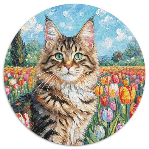 1000 Teile Maine Coon Puzzle Für Jugendliche Und Erwachsene Familien Spiel Maine Coon Tulpe Puzzles Aus Karton Wohndekoration Geschenk Für Erwachsene 1000pcs (67.5x67.5cm) von WXLWHR