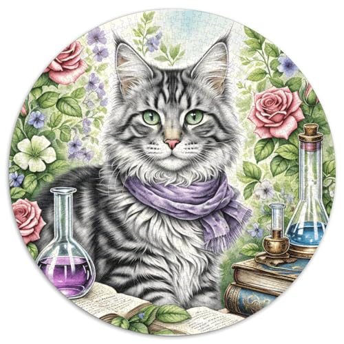 1000 Teile Maine Coon Puzzle Für Jugendliche Und Erwachsene Geschicklichkeitsspiel Maine Coon Rose Puzzles Aus Karton Wohndekoration Geschenk Für Kinder 1000pcs (67.5x67.5cm) von WXLWHR
