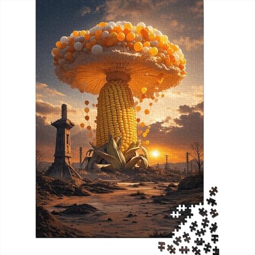 1000 Teile Mais Puzzle Für Erwachsene Und Kinder Holzpuzzle Geduldspiel Mais-Apokalypse-Dämmerung Puzzle Wohndekoration Einzigartiges Geschenk 1000pcs (75x50cm) von WXLWHR