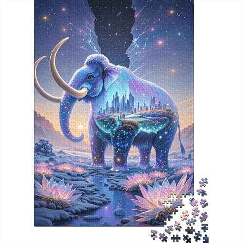 1000 Teile Mammut Puzzle Für Erwachsene Und Kinder Holzpuzzle Geduldspiel Mammut-Stadt-Sternenhimmel Puzzles Wohndekoration Einzigartiges Geschenk 1000pcs (75x50cm) von WXLWHR