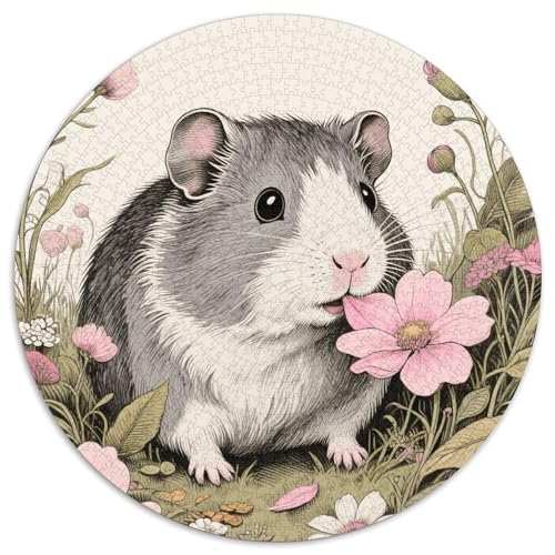 1000 Teile Meerschweinchen Puzzle Für Jugendliche Und Erwachsene Geschicklichkeitsspiel Meerschweinchen Blumen Puzzles Aus Karton Wohndekoration Einzigartiges Geschenk 1000pcs (67.5x67.5cm) von WXLWHR