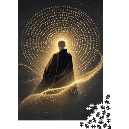 1000 Teile Mönch Puzzle Für Erwachsene Und Kinder Holzpuzzle Geduldspiel Mönch-Schriften Puzzles Wohndekoration Geschenk Für Erwachsene 1000pcs (75x50cm) von WXLWHR