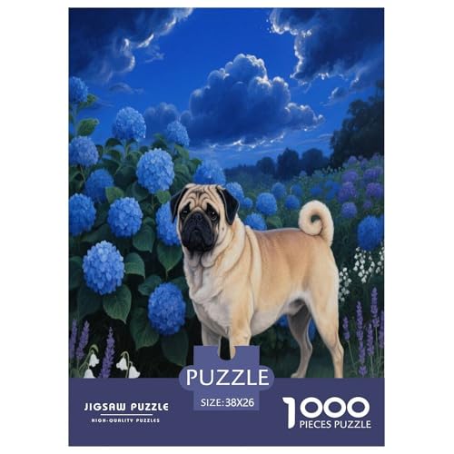 1000 Teile Mops Puzzle – Für Erwachsene, Herausforderndes Denkspiel, Hortensie Puzzle, Dekoration, Einzigartiges Geschenk 38x26cm/1000pcs 1000 Teile Mops Puzzle – Für Erwachsene, Herausforderndes Denkspiel, Hortensie Puzzle, Dekoration, Einzigartiges Geschenk 38x26cm/1000pcs von WXLWHR