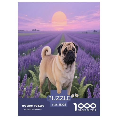 1000 Teile Mops Puzzle – Für Erwachsene, Herausforderndes Denkspiel, Lavendelfeld Puzzles, Dekoration, Geschenk Für Erwachsene 38x26cm/1000pcs 1000 Teile Mops Puzzle – Für Erwachsene, Herausforderndes Denkspiel, Lavendelfeld Puzzles, Dekoration, Geschenk Für Erwachsene 38x26cm/1000pcs von WXLWHR