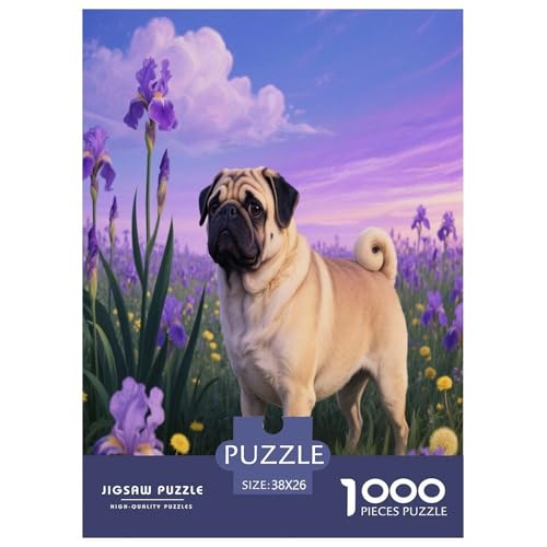 1000 Teile Mops Puzzle – Für Erwachsene, Herausforderndes Denkspiel, Lila Irisfeld Puzzle, Dekoration, Einzigartiges Geschenk 38x26cm/1000pcs 1000 Teile Mops Puzzle – Für Erwachsene, Herausforderndes Denkspiel, Lila Irisfeld Puzzle, Dekoration, Einzigartiges Geschenk 38x26cm/1000pcs von WXLWHR