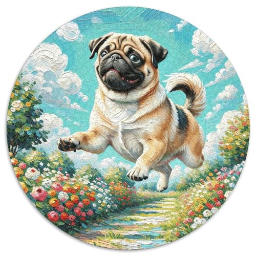 1000 Teile Mops Puzzle Für Jugendliche Und Erwachsene Familien Spiel Mops Gartenspiel Puzzles Aus Karton Wohndekoration Geschenkideen 1000pcs (67.5x67.5cm) von WXLWHR