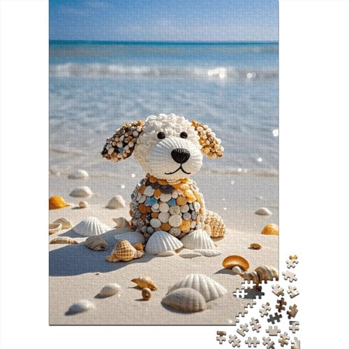 1000 Teile Muscheln Puzzle Für Erwachsene Und Kinder Holzpuzzle Pädagogisches Spiel Muscheln-Hund Puzzle Wohndekoration Geschenkideen 1000pcs (75x50cm) von WXLWHR