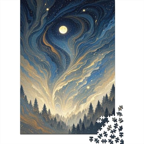 1000 Teile Nebel Puzzle Für Erwachsene Und Kinder Holzpuzzle Geduldspiel Fließender-Nebel-Wald Puzzles Wohndekoration Einzigartiges Geschenk 1000pcs (75x50cm) von WXLWHR