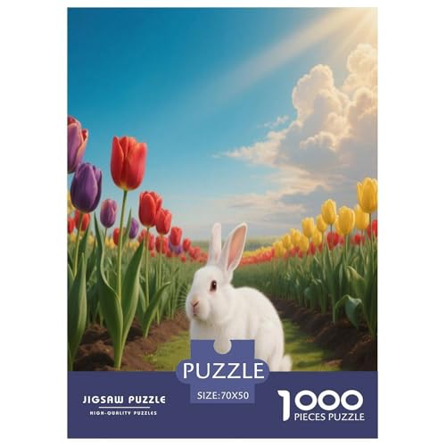1000 Teile Netherland Dwarf Kaninchen Puzzle – Für Erwachsene, Herausforderndes Denkspiel, Tulpenfeld Puzzles, Dekoration, Geschenk Für Erwachsene 70x50cm/1000pcs 1000 Teile Netherland Dwarf Kaninchen Puzzle – Für Erwachsene, Herausforderndes Denkspiel, Tulpenfeld Puzzles, Dekoration, Geschenk Für Erwachsene 70x50cm/1000pcs von WXLWHR