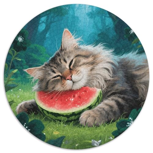 1000 Teile Norwegian Wald Katze Puzzle Für Jugendliche Und Erwachsene Geschicklichkeitsspiel Katze Wassermelone Puzzles Aus Karton Wohndekoration Geschenk Für Erwachsene 1000pcs (67.5x67.5cm) von WXLWHR