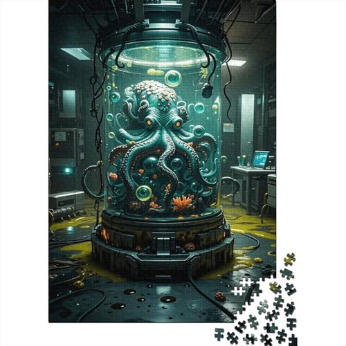 1000 Teile Oktopus Puzzle Für Erwachsene Und Kinder Holzpuzzle Pädagogisches Spiel Labor-Mutant-Oktopus Puzzle Wohndekoration Geschenk Für Kinder 1000pcs (75x50cm) von WXLWHR