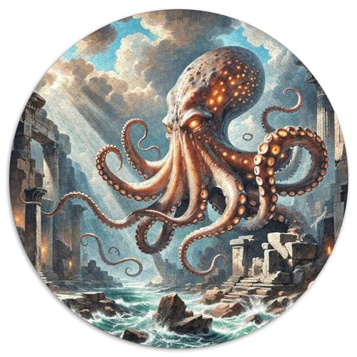 1000 Teile Oktopus Puzzle Für Jugendliche Und Erwachsene Geduldspiel Oktopus Antiker Tempel Puzzles Aus Karton Wohndekoration Geschenk Zu Weihnachten 1000pcs (67.5x67.5cm) von WXLWHR