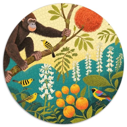 1000 Teile Orang-Utan Puzzle Für Jugendliche Und Erwachsene Geschicklichkeitsspiel Orang-Utan Pflanzen Puzzles Aus Karton Wohndekoration Einzigartiges Geschenk 1000pcs (67.5x67.5cm) von WXLWHR