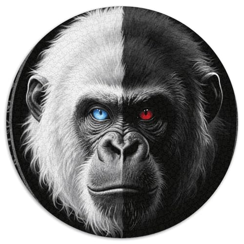 1000 Teile Orang-Utan Puzzle Für Jugendliche Und Erwachsene Geschicklichkeitsspiel Schwarz Weißer Orang-Utan Puzzles Aus Karton Wohndekoration Geschenkideen 1000pcs (67.5x67.5cm) von WXLWHR